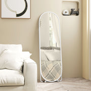 Full Length Two Way Curved Mirror for Bedroom or Dressing Room Freestanding, White