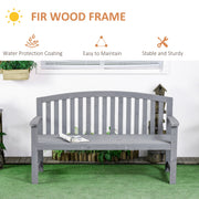 2 Seater Grey Wooden Garden Bench With Arms