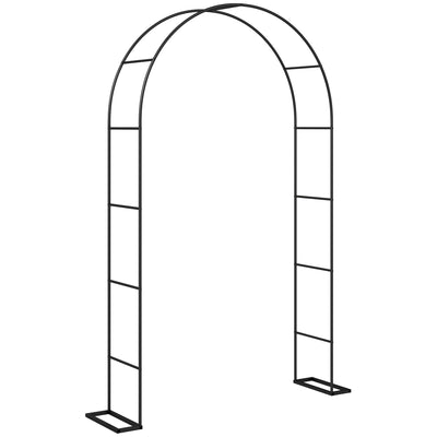 Garden Arch for Patios and Hard Surfaces with Stable Base for Events and Climbing Plants Black Outsunny