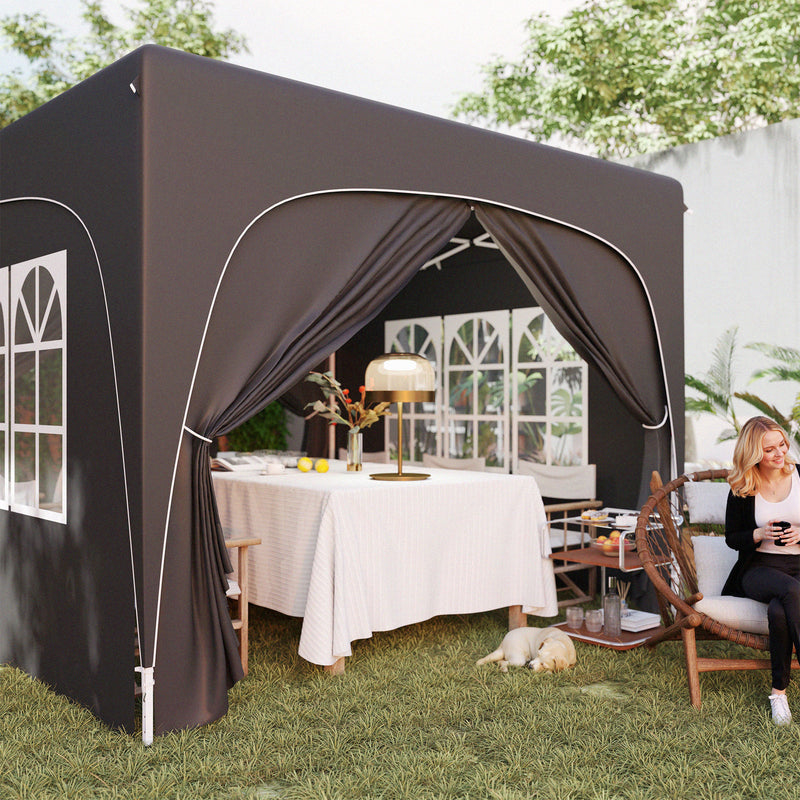 Black 3 x 3m Pop Up Gazebo Shelter with Accessories for Outdoor Events by Outsunny