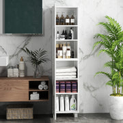 Tall Freestanding Bathroom Cabinet with Adjustable Shelves and Double Doors by HOMCOM