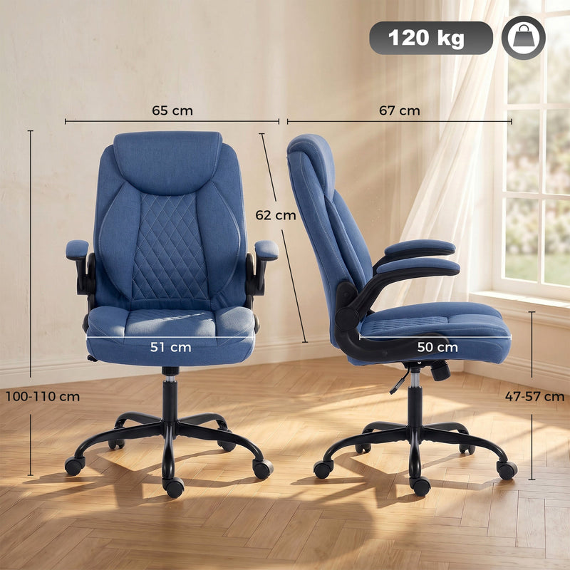 Office Chair with Flip Up Armrests for Space Saving Home Office Comfort