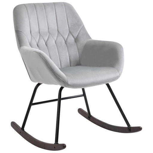 Rocking Armchair with Steel Frame and Padded Seat for Lounge or Office Use Grey and Black