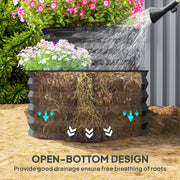Two Tier Galvanised Steel Garden Planter Dark Grey by Outsunny