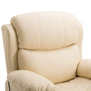 Reclining Massage Chair with Heat and Swivel Base Manual Recliner with Footrest Beige