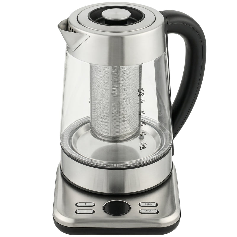 Electric Kettle With Rapid Boil and Keep Warm for Quick Tea and Coffee Silver Tone Homcom