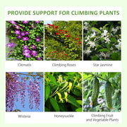 Set of 2 Metal Garden Trellis Panels With Sturdy Grid For Climbing Plants and Vines