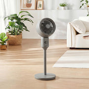 Oscillating Floor Fan with Adjustable Airflow for Home or Office Cooling Grey AOSOM