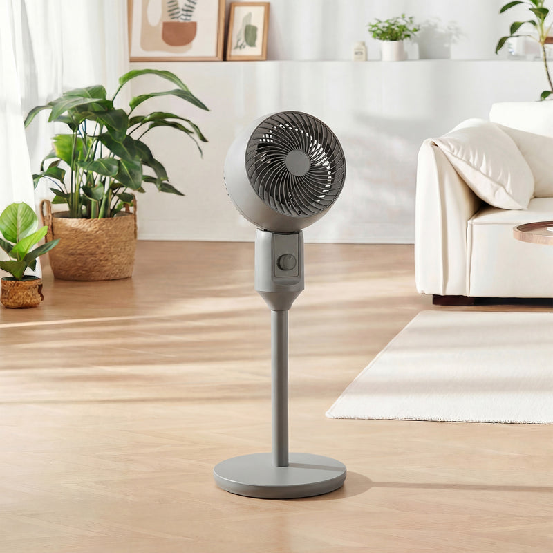Oscillating Floor Fan with Adjustable Airflow for Home or Office Cooling Grey AOSOM