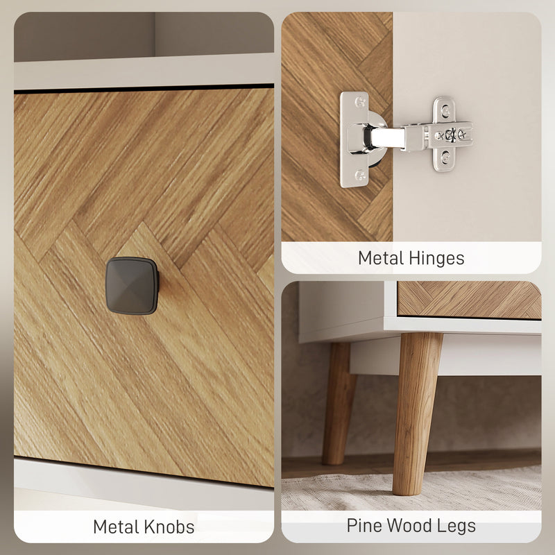 Wardrobe with Hanging Rail and Drawers for Organised Bedroom Storage White and Natural Wood