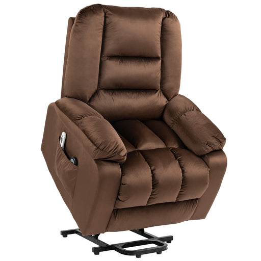Reclining Massage Armchair with Heat and Eight Massage Points for Home Comfort Brown
