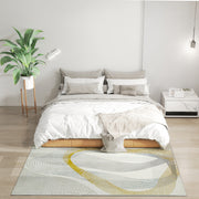 Machine Washable Area Rug for Living Room or Bedroom with Allergy Friendly Design, Cream White