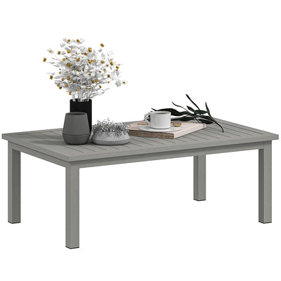 Grey Aluminium Outdoor Coffee Table 100cm x 60cm Weather Resistant by Outsunny