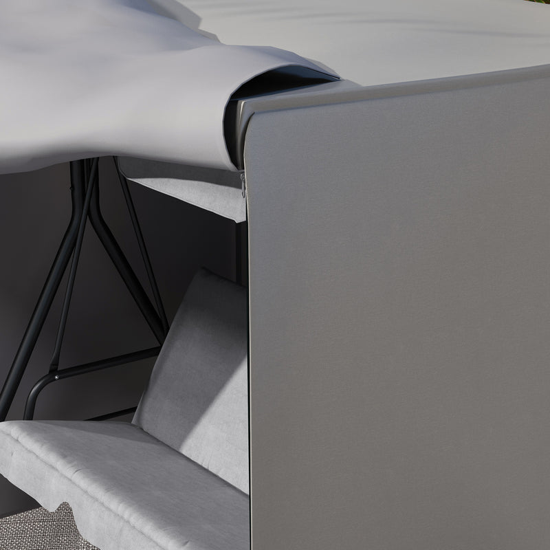 Light Grey Three Seater Swing Chair Protective Cover 152 x 177cm by Outsunny