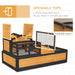 Wooden Tortoise House with Balcony Tray and Roof for Indoor and Outdoor Yellow by PawHut