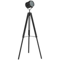 Industrial Tripod Floor Lamp With Adjustable Height For Living Room Or Bedroom, Black Homcom