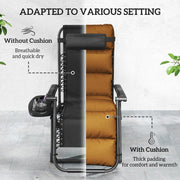 Set of Two Brown Reclining Sun Loungers with Cushions for Garden and Patio by Outsunny