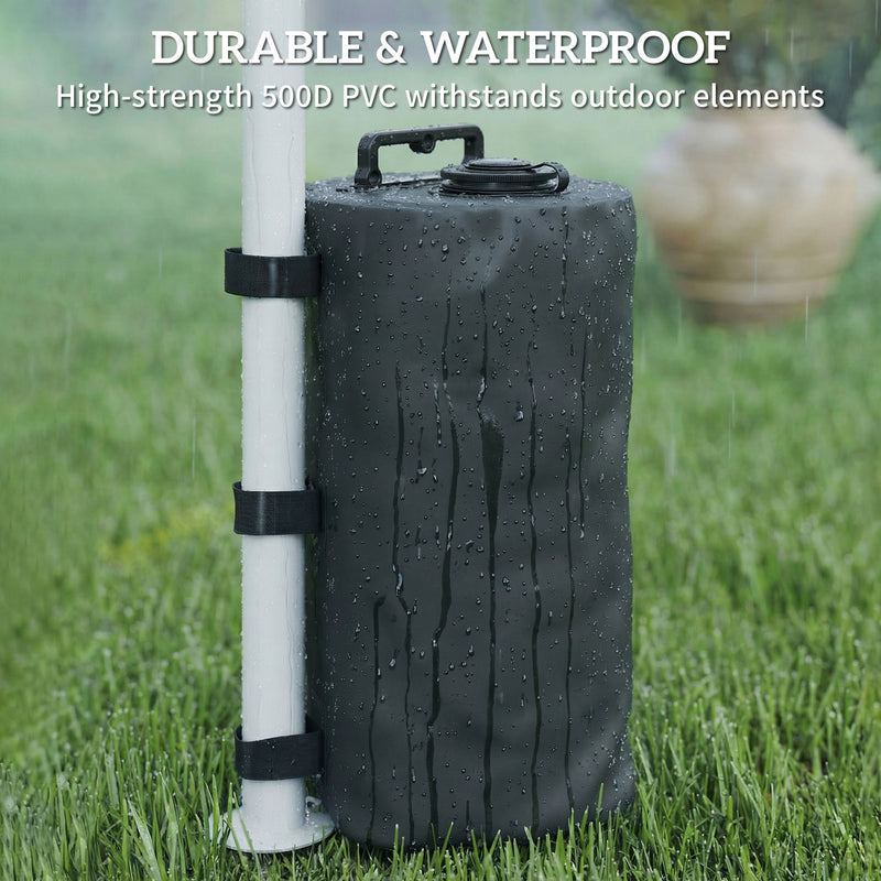 Gazebo Weight Bags Set of 4 for Secure Outdoor Shelter with Easy Fill and Carry Black