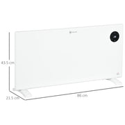 2000W Electric Convector Heater With Thermostat And Timer For Home Or Office Use White