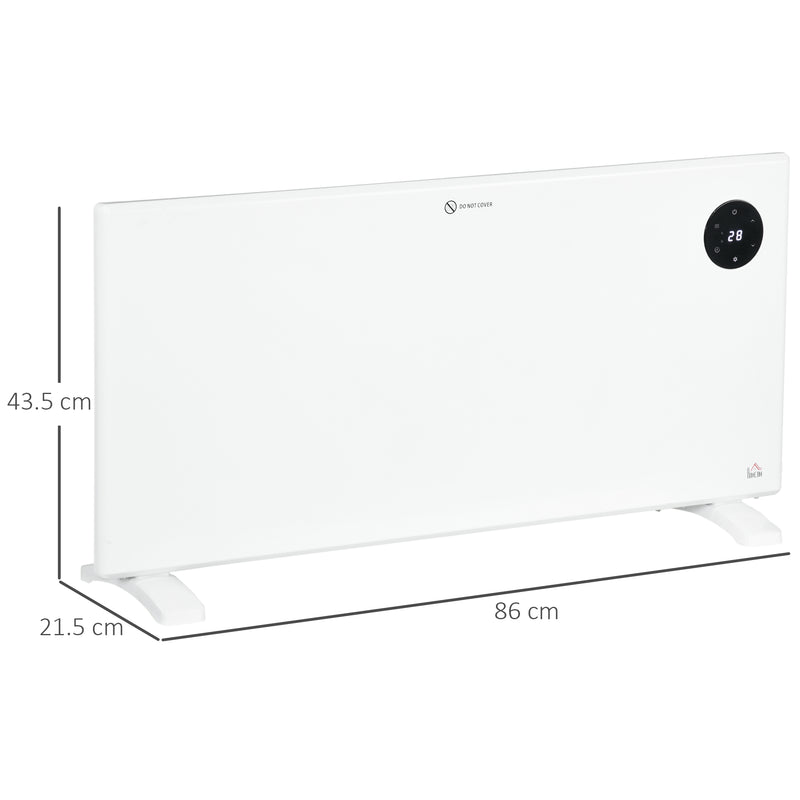 2000W Electric Convector Heater With Thermostat And Timer For Home Or Office Use White