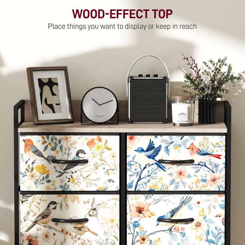 6 Drawer Chest of Drawers with Spacious Storage for Bedroom or Living Room White