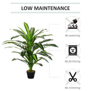 Set of 2 Artificial Dracaena Plants for Home or Office Decor Maintenance Free Green