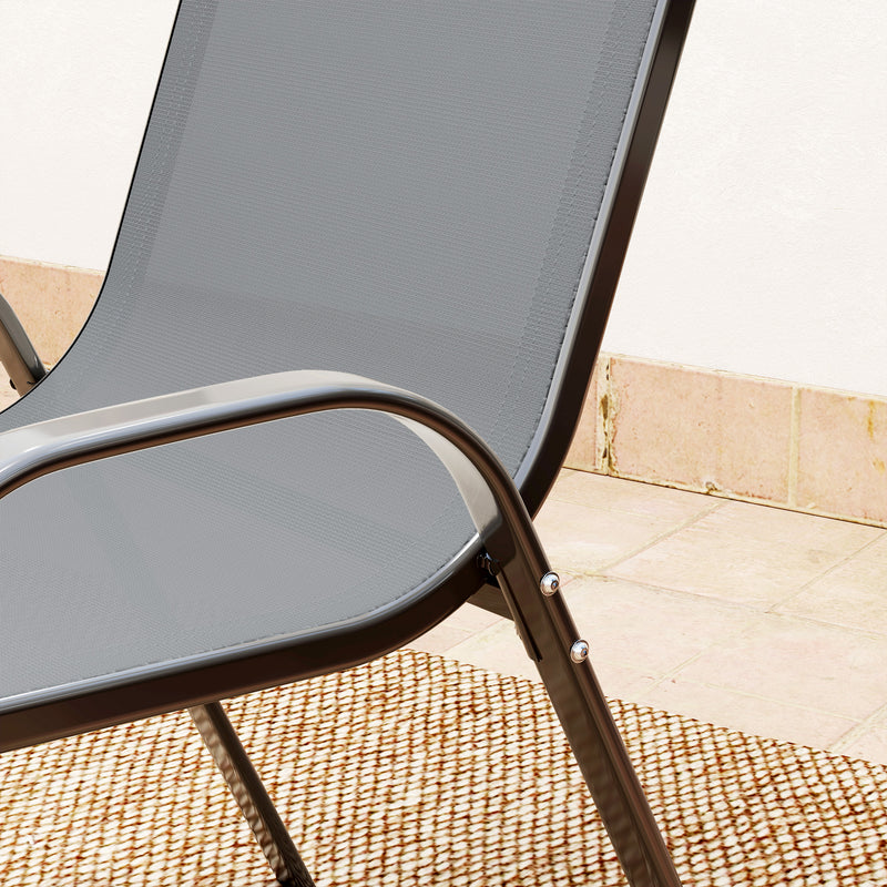 Three Piece Grey Outdoor Garden Furniture Set for Patio and Decking by Outsunny