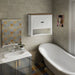 White Wall Mounted Farmhouse Bathroom Storage Cabinet by kleankin