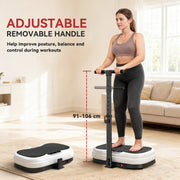 Vibration Plate Exercise Machine With Adjustable Handle And 50 Speed Settings Black AOSOM