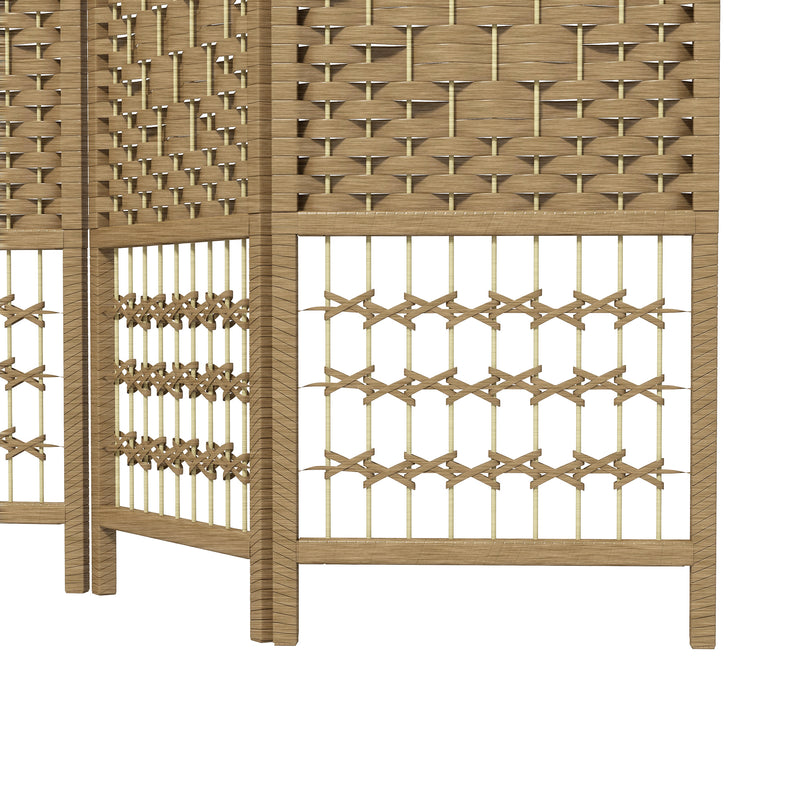 Folding Room Divider for Instant Privacy or Clutter Cover with Natural Wood Finish