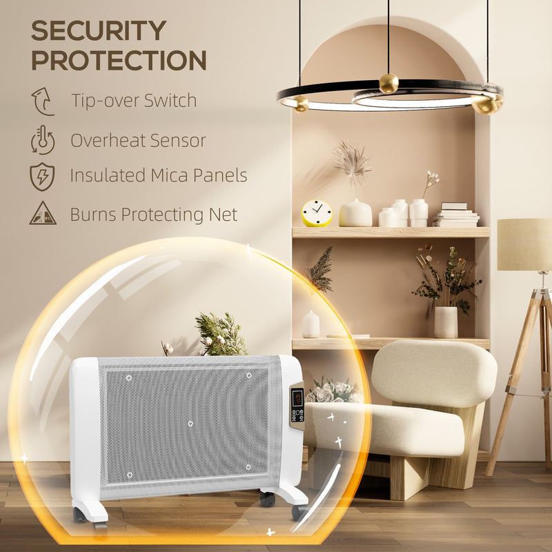 Portable Electric Space Heater with Adjustable Thermostat for Home or Office Use, White