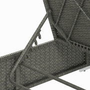 Rattan Sun Lounger with Adjustable Backrest and Padded Seat for Garden Relaxation, Light Grey Outsunny