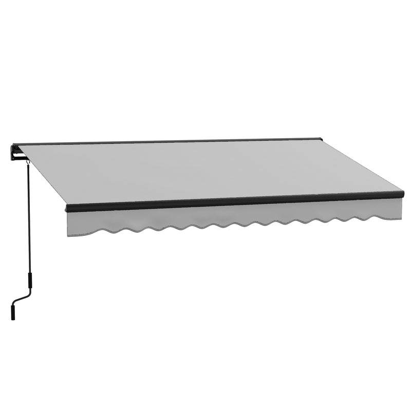 Light Grey 2.5 x 3.5m Electric Garden Awning With Remote and Durable Aluminium Frame