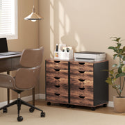 5 Drawer Office Filing Cabinet With Spacious Storage For Home Or Workplace, Rustic Brown