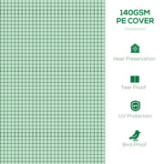 Portable Mini Greenhouse Tunnel with Steel Frame and 5 Mesh Windows for Garden Use Green