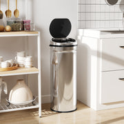 50L Stainless Steel Automatic Sensor Bin With Touchless Lid For Kitchen Or Office Use, Silver