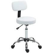 White 360 Degree Swivel Salon Stool with Adjustable Height by HOMCOM