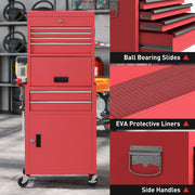 Three Tier Steel Tool Chest With Lockable Drawers For Garage Or Workshop Use Red