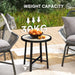 Round Small Garden Table 50.5cm Outdoor Side Table with SPC Tabletop and Metal Frame by Outsunny