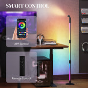 LED Floor Lamp with RGB, Remote Control and Music Sync for Living Room and Gaming by HOMCOM