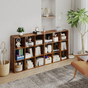 3 Tier 9 Cube Storage Unit With Cupboard Ideal For Home Office Organisation Rustic Brown