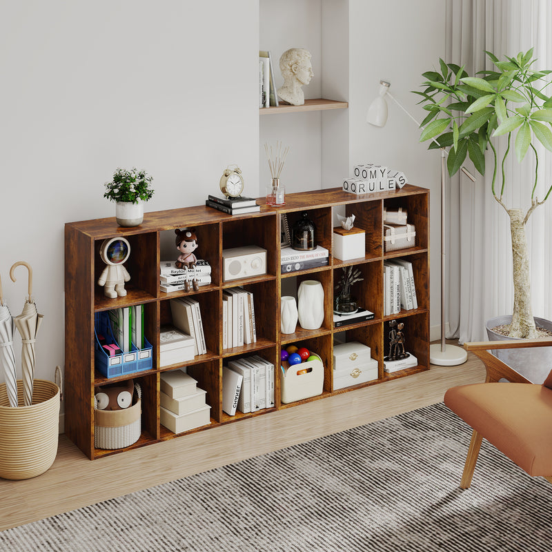 3 Tier 9 Cube Storage Unit With Cupboard Ideal For Home Office Organisation Rustic Brown
