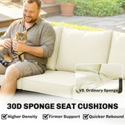 3 Seater Brown Rattan Garden Sofa with Deep Cushions & Removable Covers Outsunny