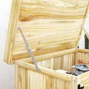 Fir Wood Small Garden Storage Shed with Metal Worktop Natural Finish by Outsunny