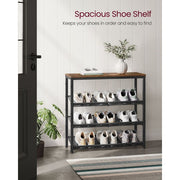 Vasagle 4 Tier Shoe Rack with Adjustable Mesh Shelves For Entryway