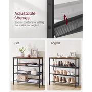 Vasagle 4 Tier Shoe Rack with Adjustable Mesh Shelves For Entryway