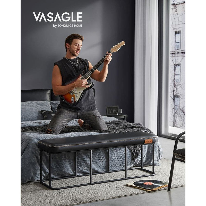 Vasagle Black Ottoman Bench For Bedroom, Living Room, Hallway