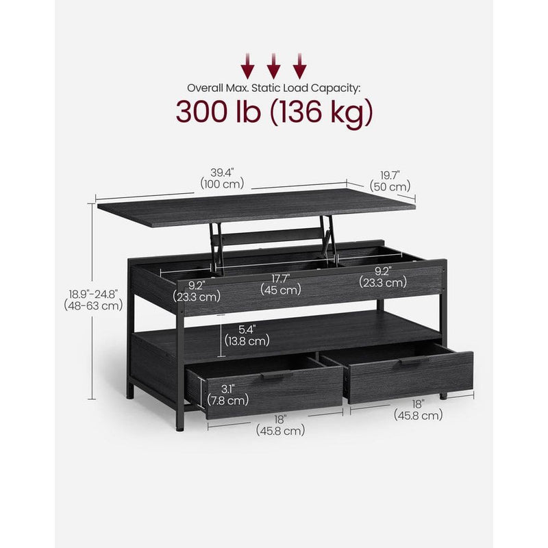 Vasagle Coffee Table with Lift Top and Storage
