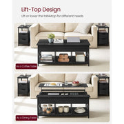 Vasagle Black Coffee Table with Lift Top And Storage For Living Room - Can be used a desk when working from sofa