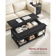 Vasagle Black Coffee Table with Lift Top And Storage For Living Room - Can be used a desk when working from sofa